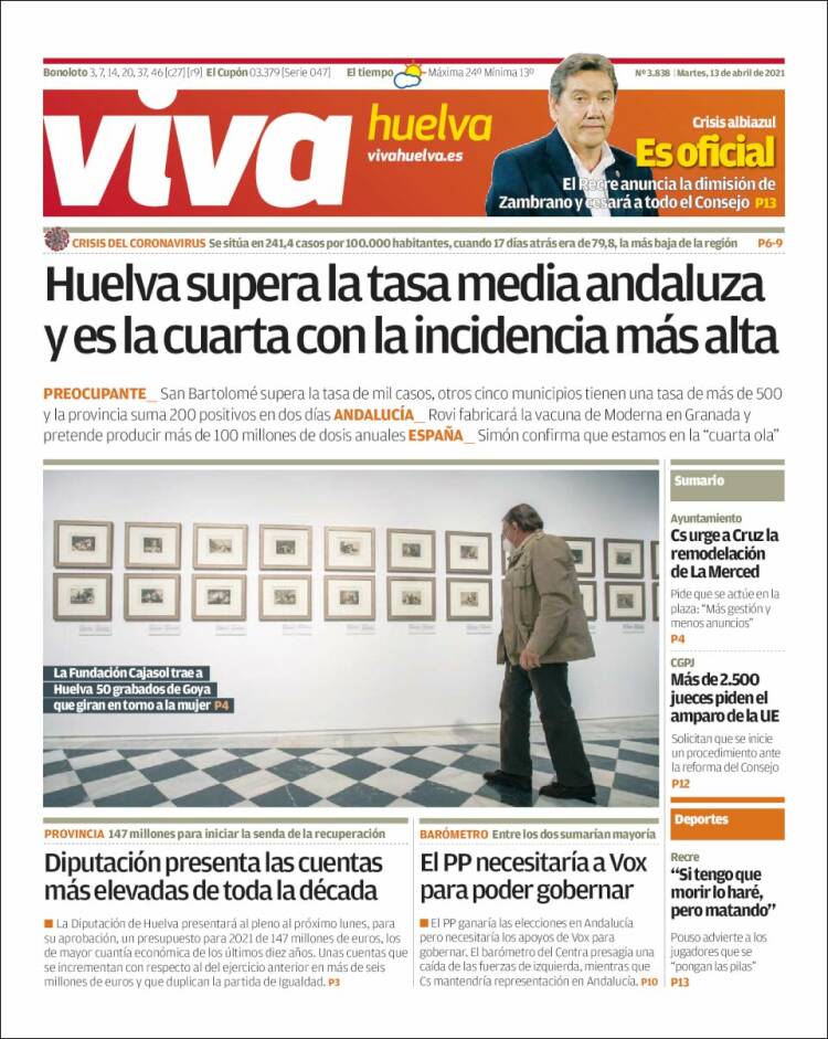 Portada de Viva Huelva (España)