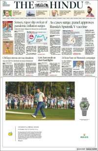 Portada de The Hindu (India)