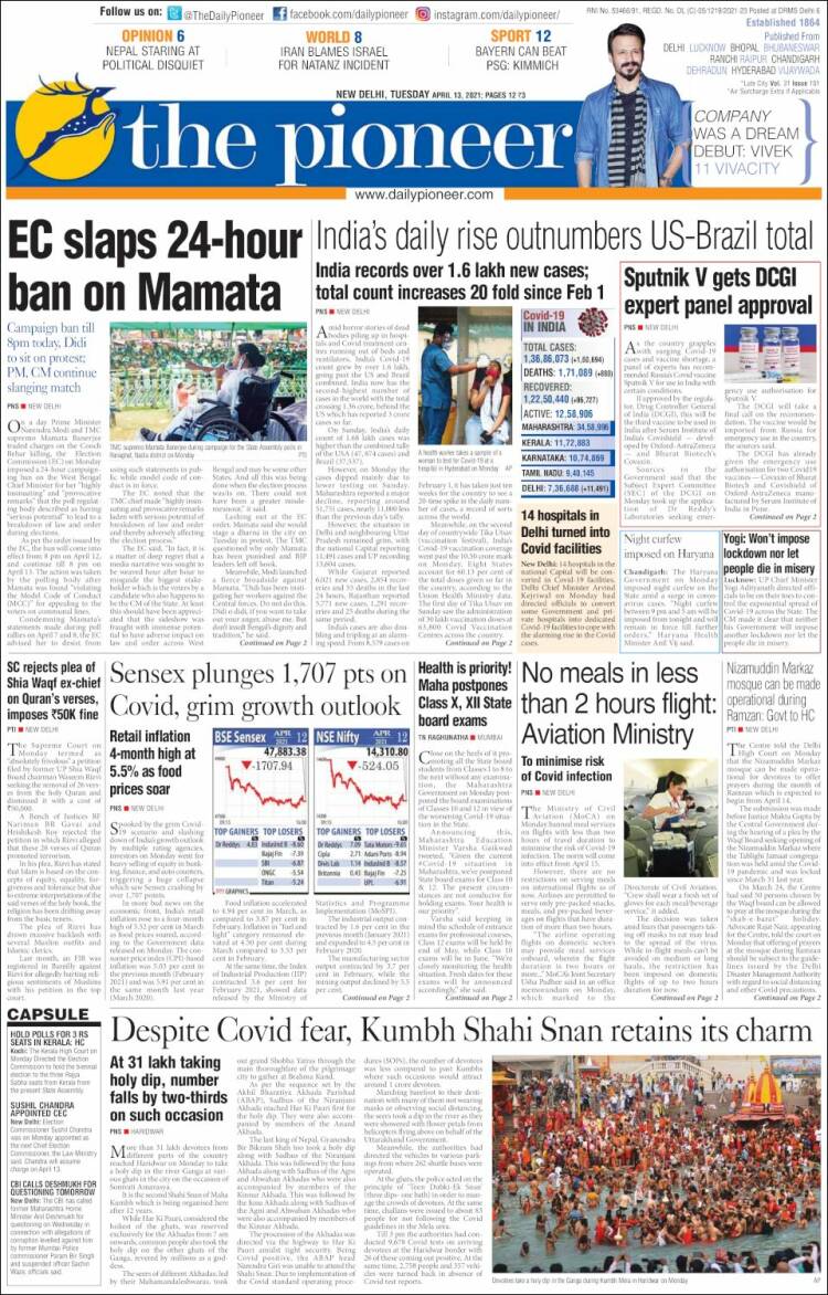 Portada de The Pioneer (India)