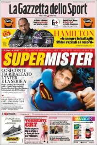 Portada de La Gazzetta dello Sport (Italia)