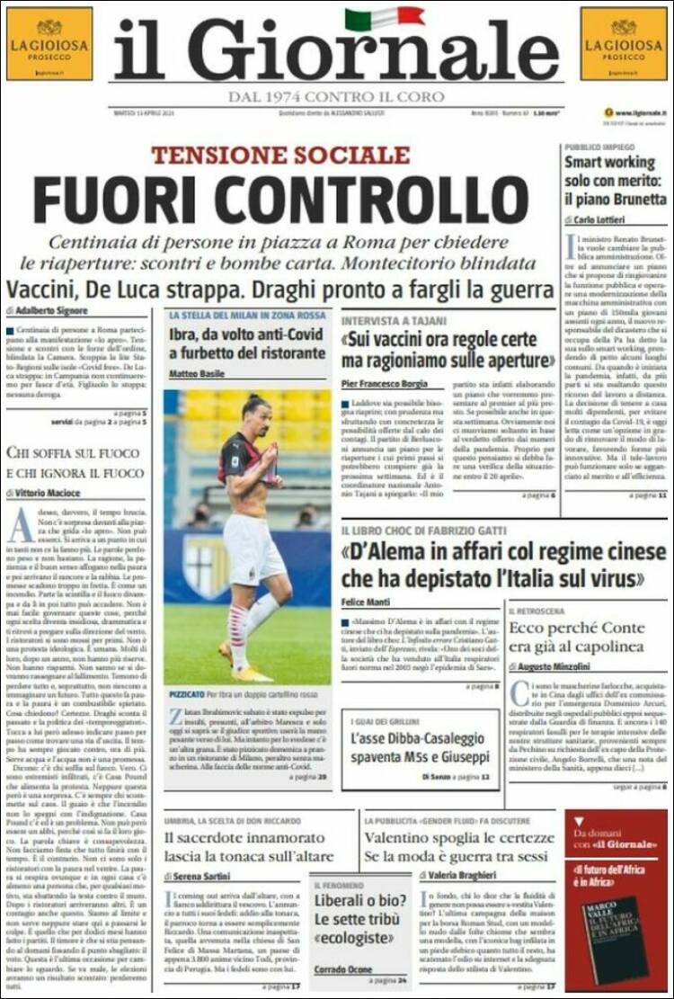 Portada de il Giornale (Italia)