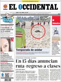 Portada de El Occidental (M&eacute;xico)