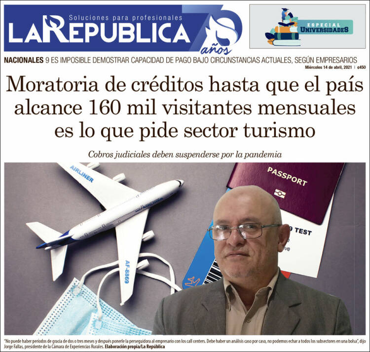 Portada de La República (Costa Rica)