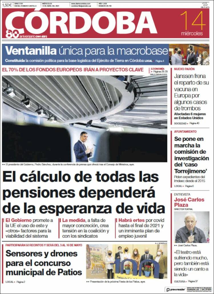 Portada de Diario de Córdoba (España)