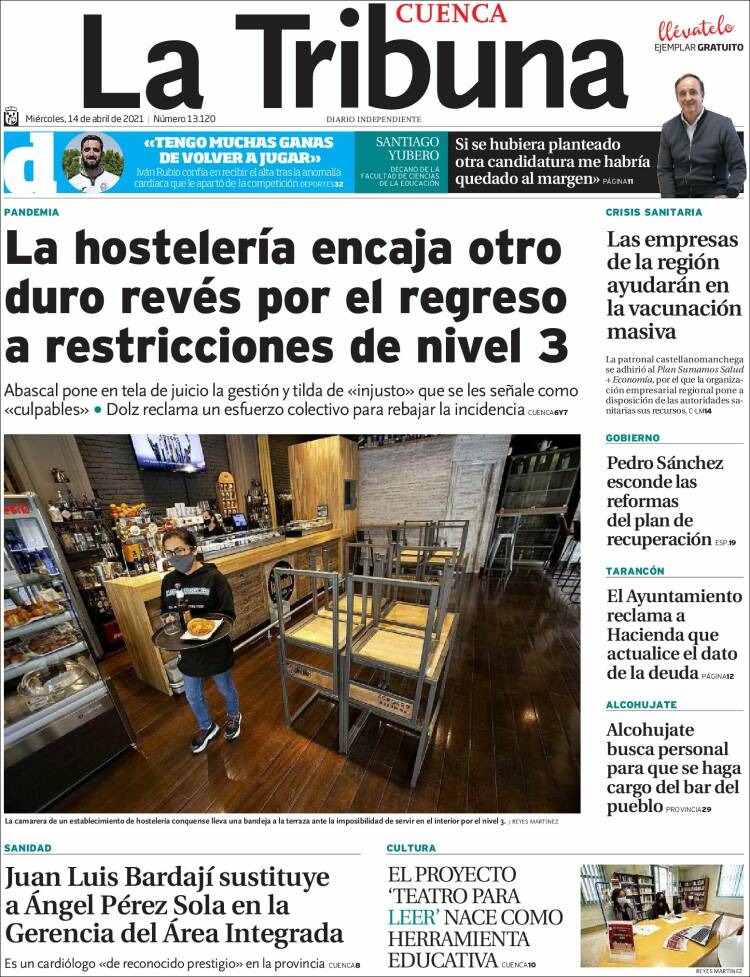 Portada de La Tribuna de Cuenca (España)