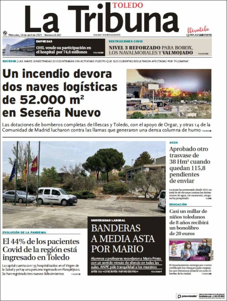 Portada de La Tribuna de Toledo (España)