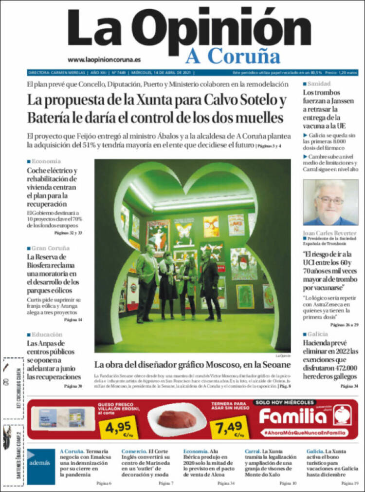 Portada de La Opinión de A Coruña (España)