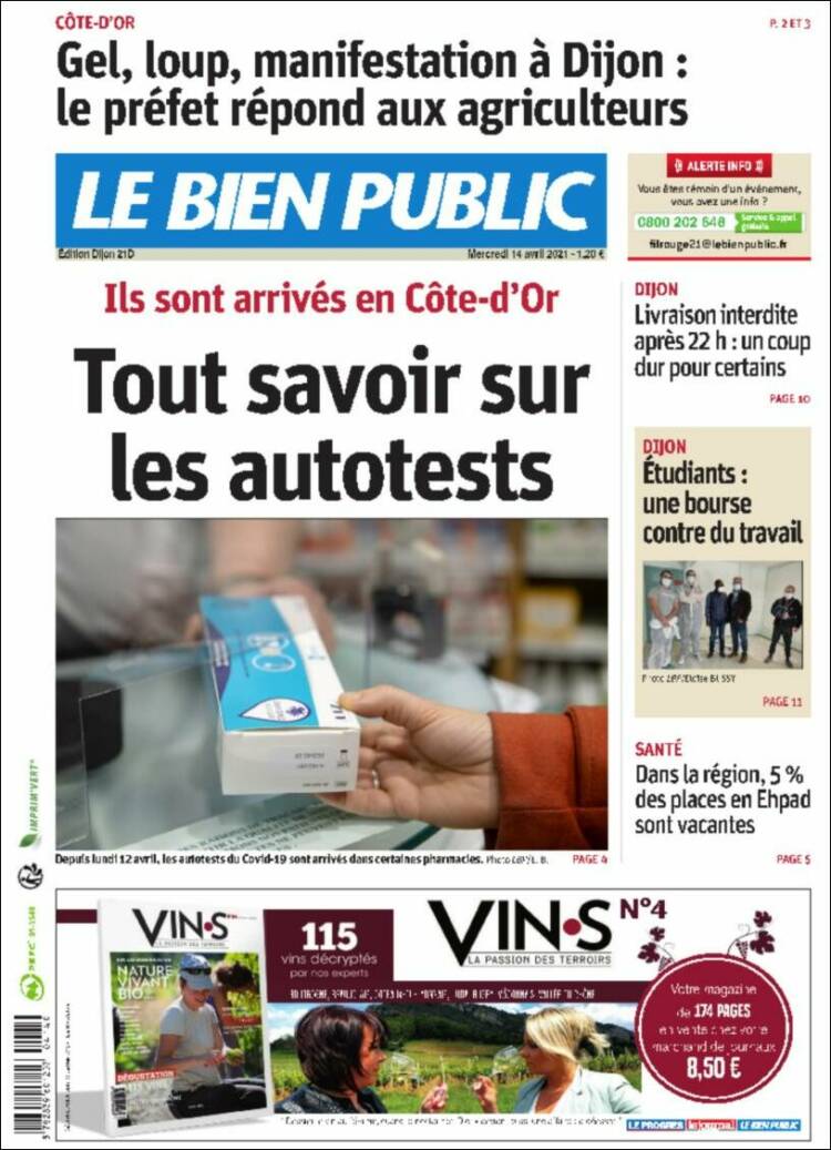 Portada de Le Bien Public (France)