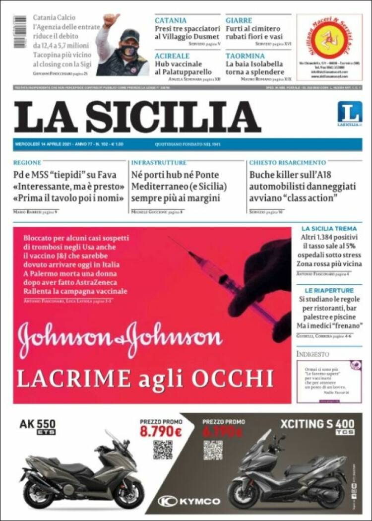 Portada de La Sicilia (Italy)