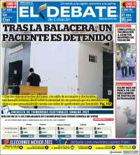 Portada de El Debate de Culiacán (México)