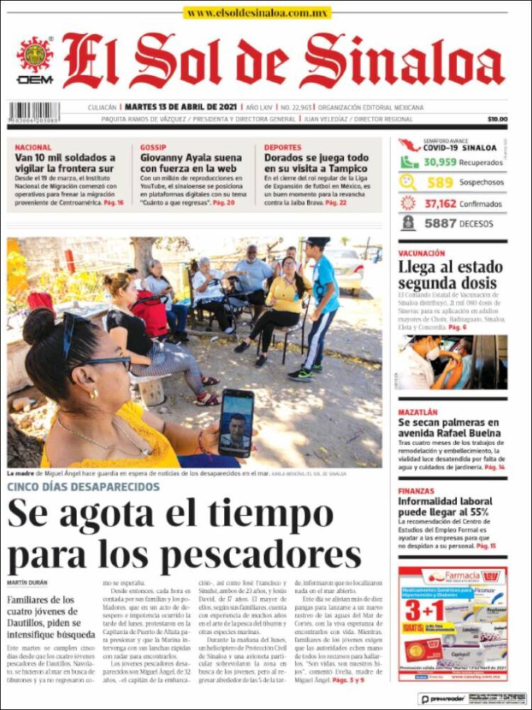 Portada de El Sol de Sinaloa (Mexico)