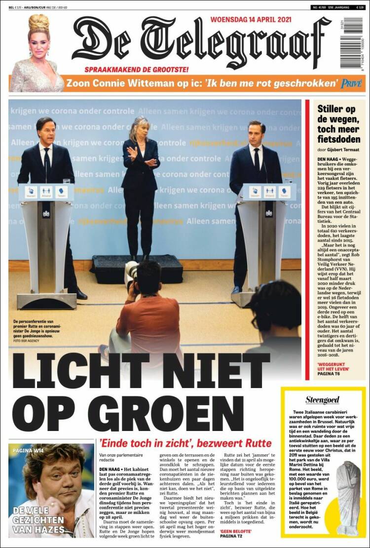 Portada de De Telegraaf (Pa&iacute;ses Bajos)