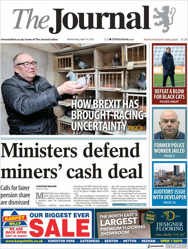 Portada de The Journal (Reino Unido)