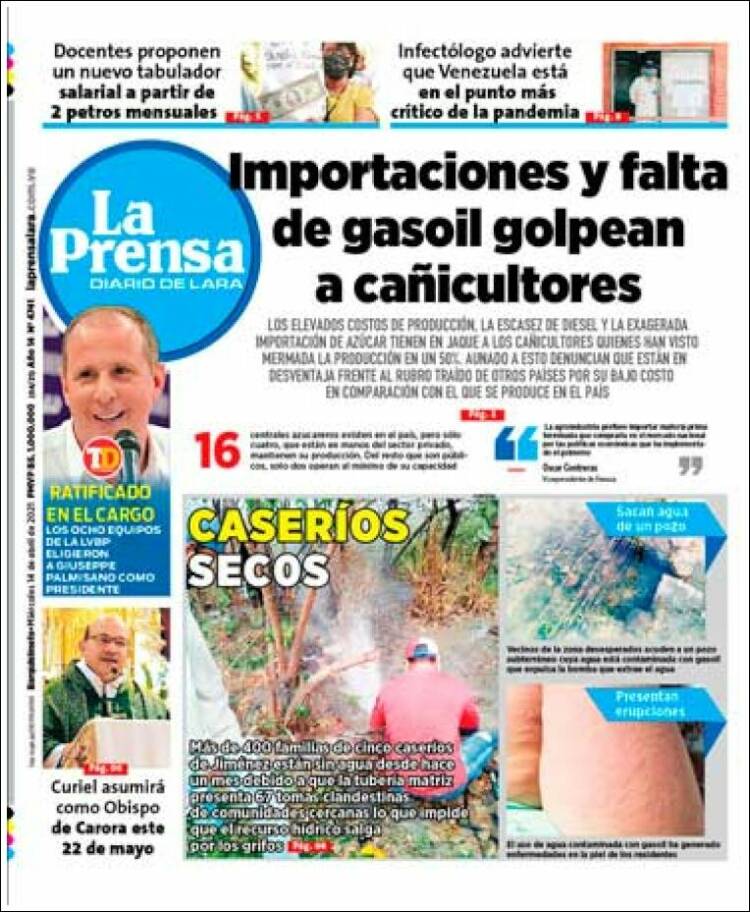 Portada de La Prensa de Lara (Venezuela)