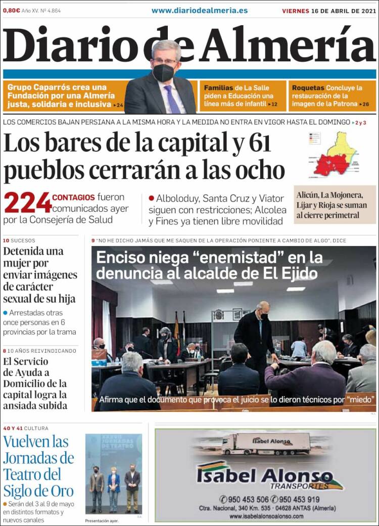 Portada de Diario de Almería (España)