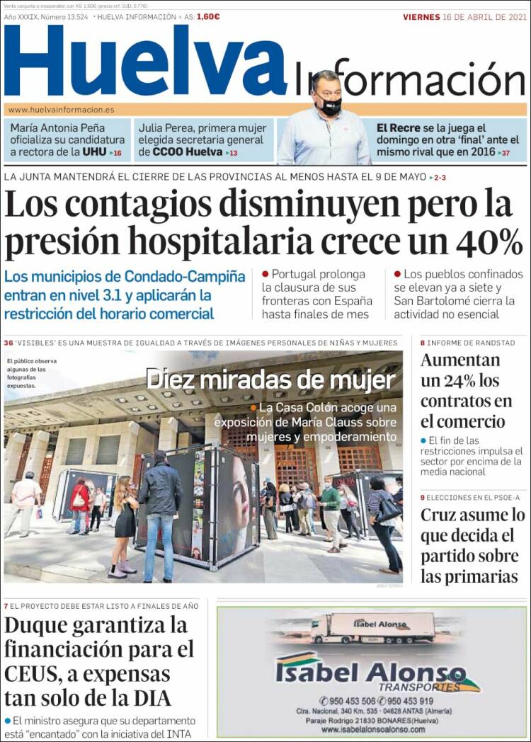 Portada de Huelva Información (España)