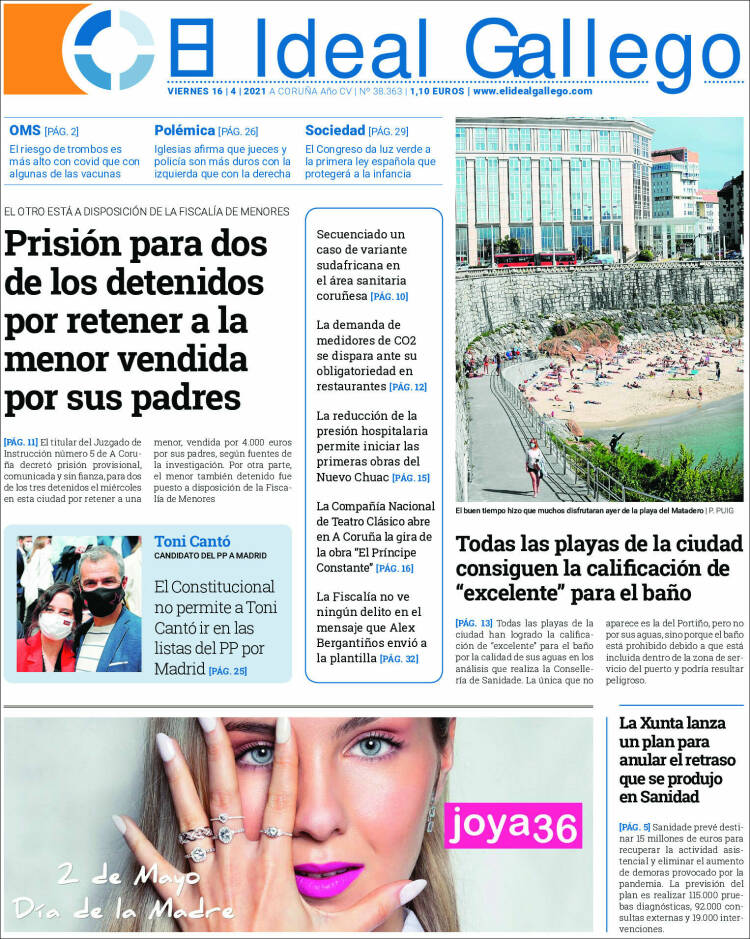 Portada de El Ideal Gallego (España)