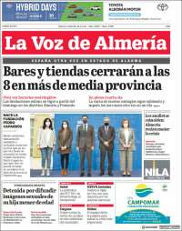 Portada de La Voz de Almería (España)