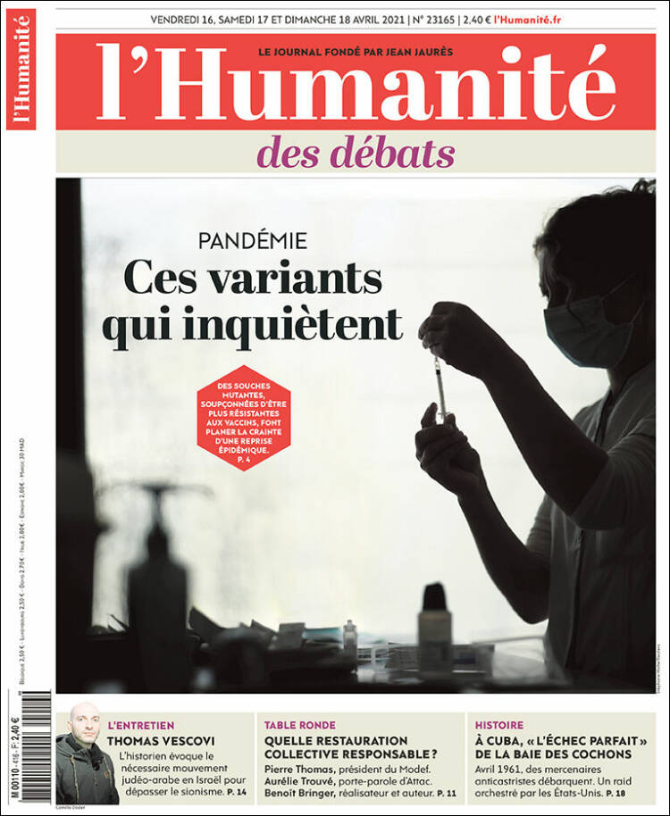 Portada de l'Humanite (Francia)