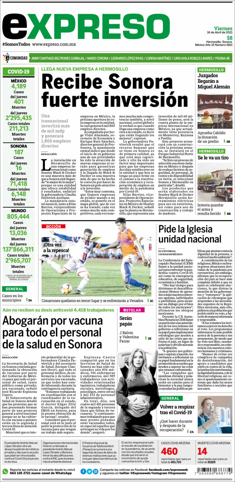 Portada de Expreso (México)