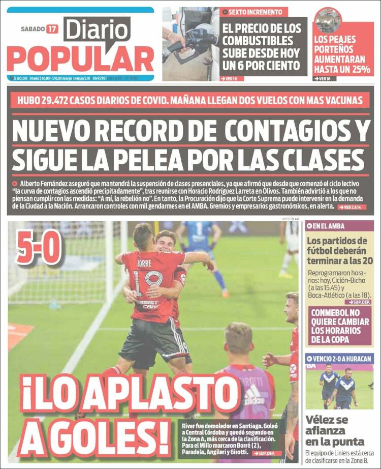 Portada de Diario Popular (Argentina)