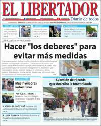 Portada de Diario El Libertador (Argentina)