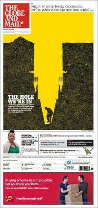 Portada de The Globe and Mail (Canada)