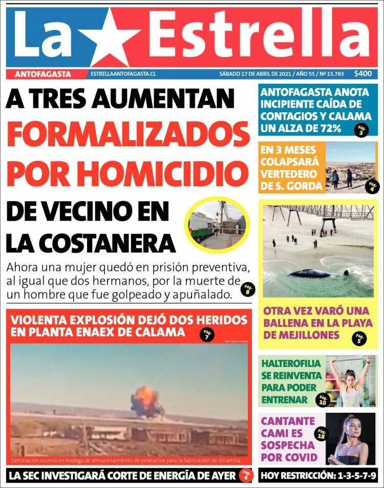 Portada de La Estrella del Norte (Chile)