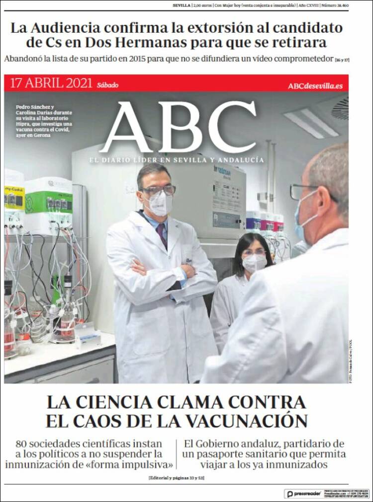 Portada de ABC - Sevilla (España)