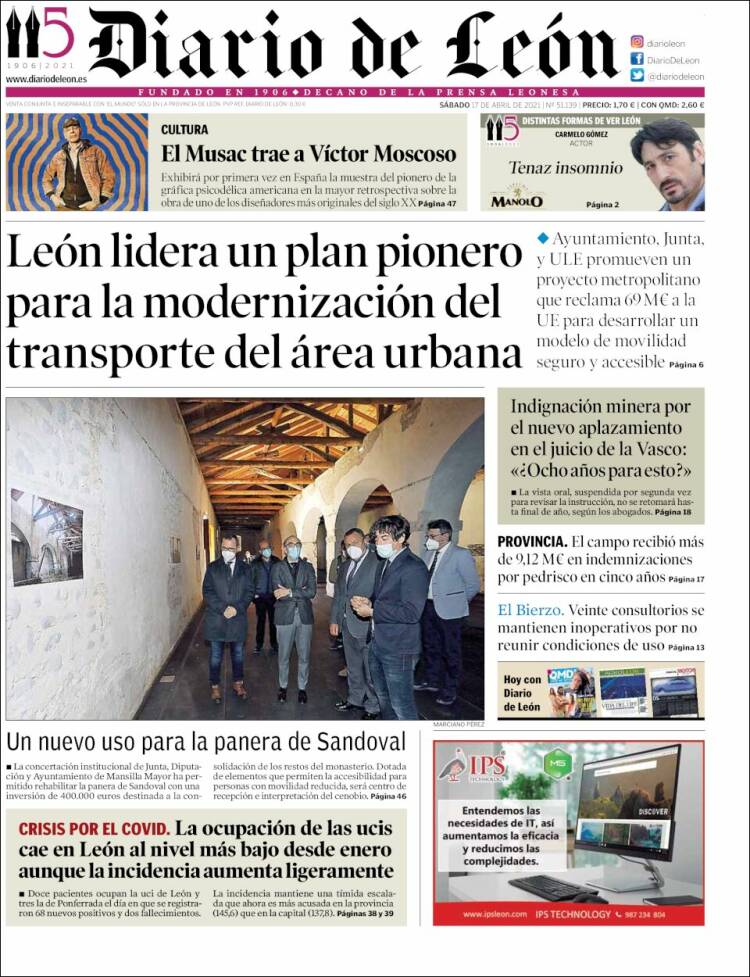 Portada de Diario de León (España)