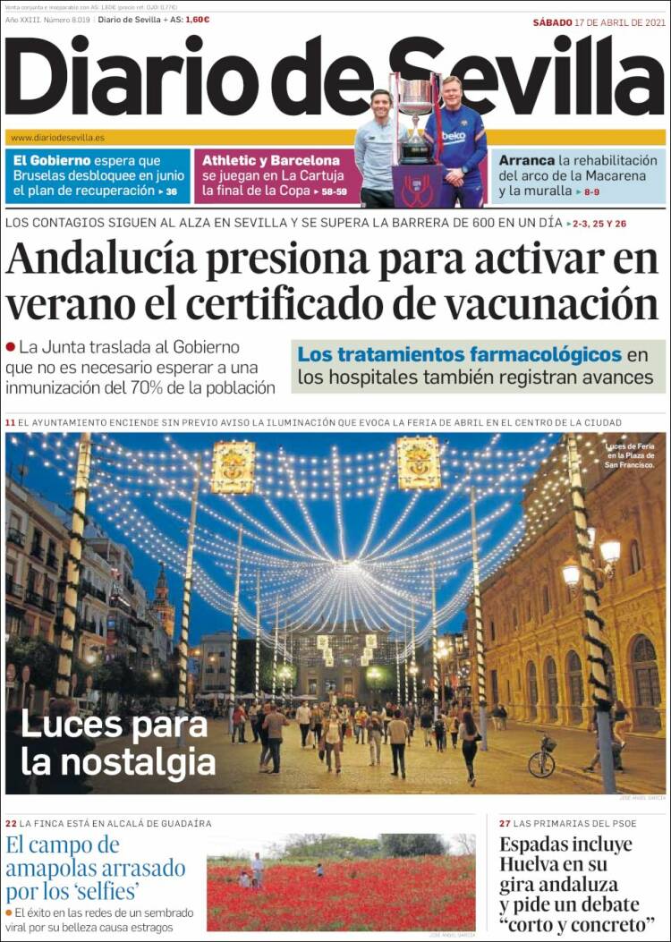 Portada de Diario de Sevilla (España)