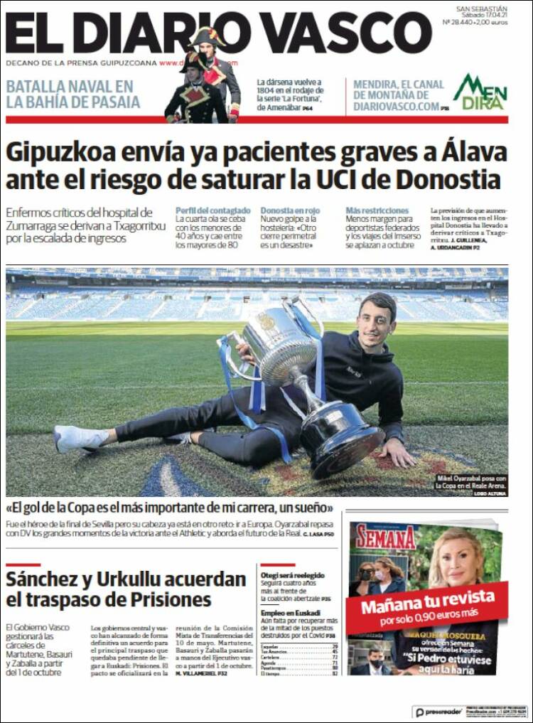 Portada de Diario Vasco (España)