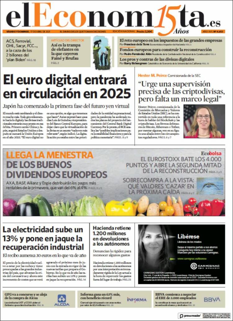 Portada de El Economista (Espa&ntilde;a)