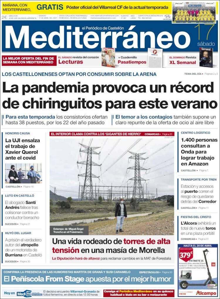 Portada de El Periódico Mediterraneo (España)