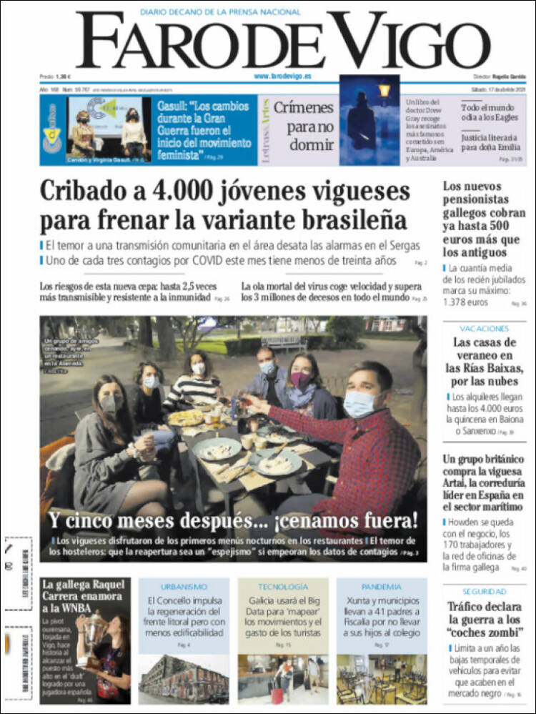 Portada de Faro de Vigo (España)