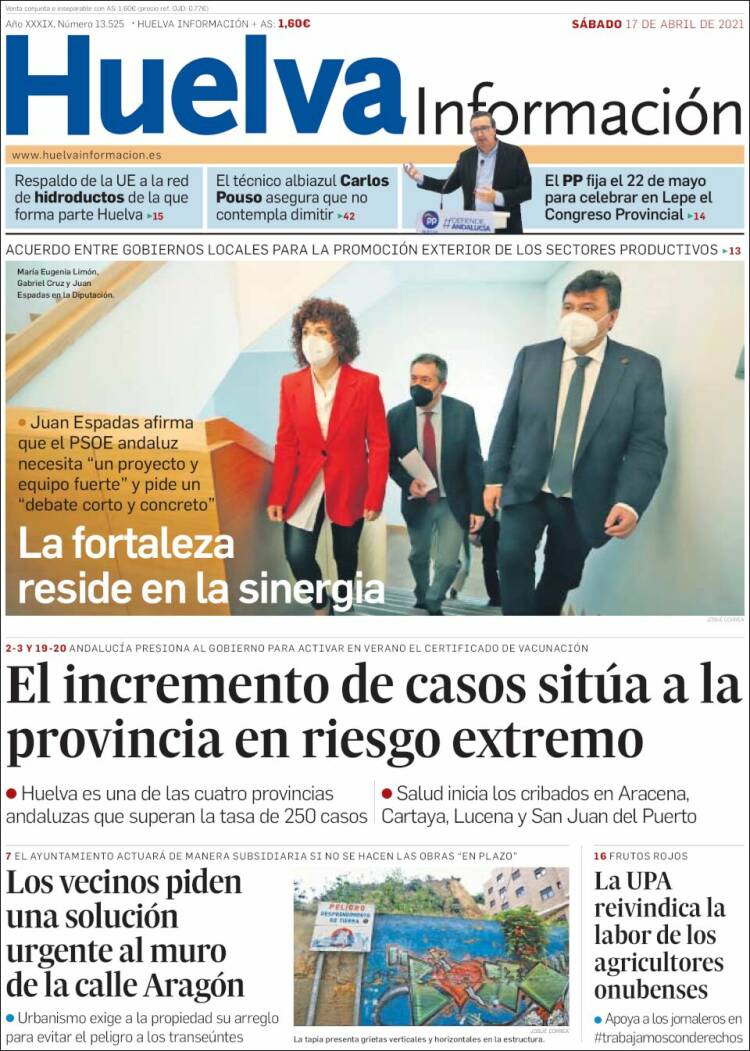 Portada de Huelva Información (España)