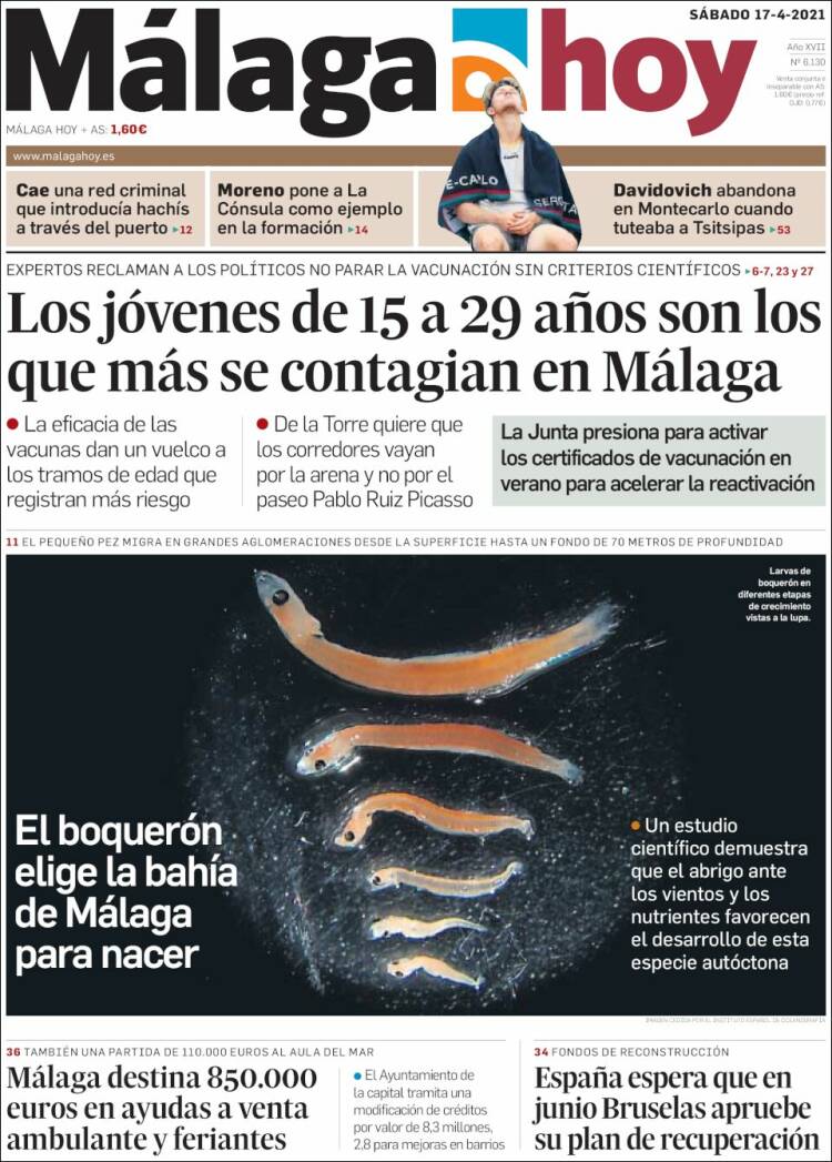 Portada de Málaga Hoy (España)
