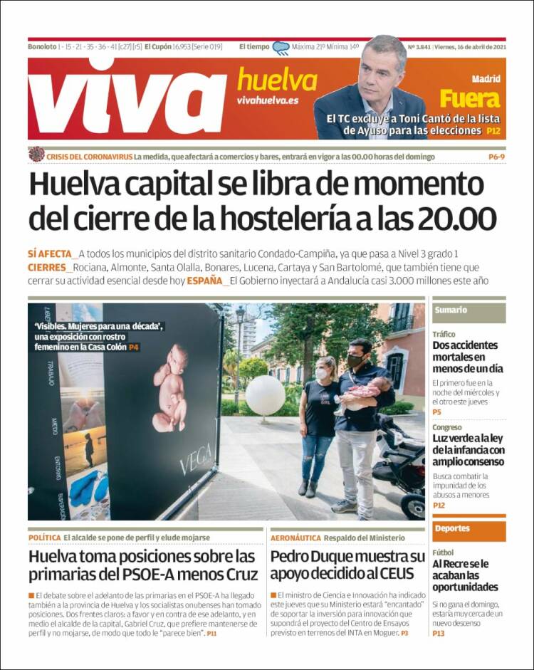 Portada de Viva Huelva (España)