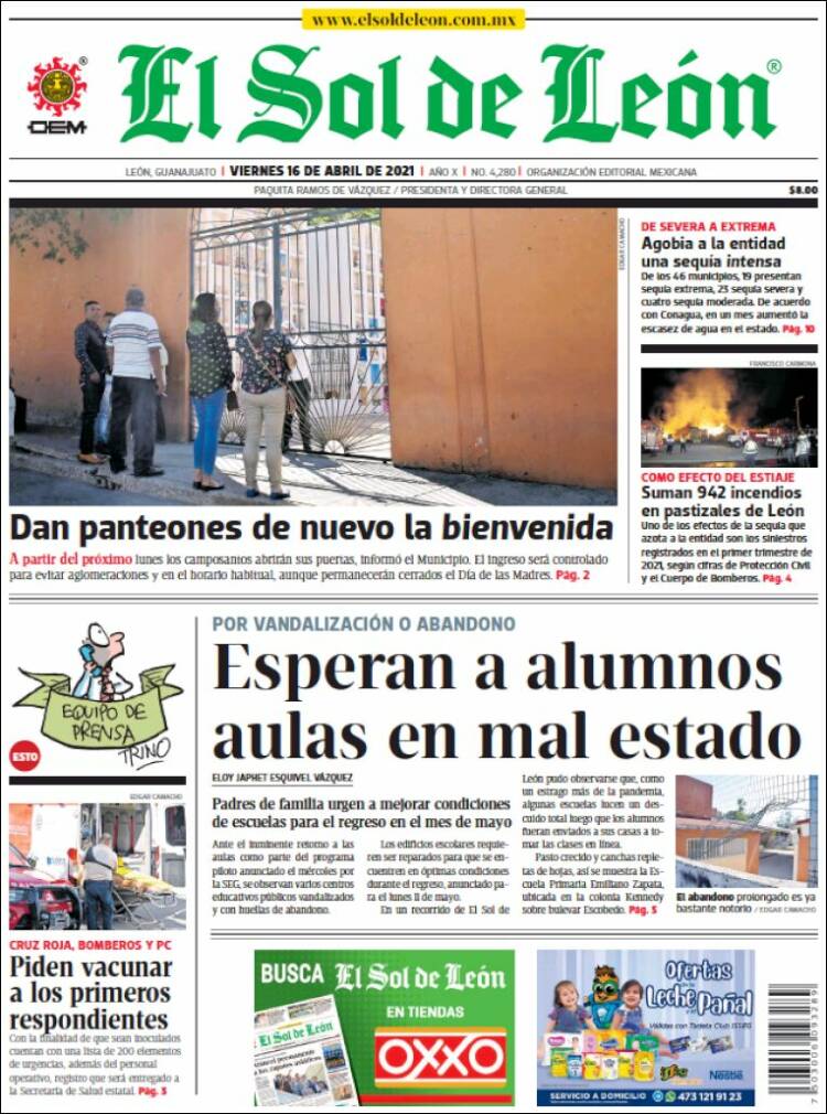 Portada de El Sol de León (M&eacute;xico)