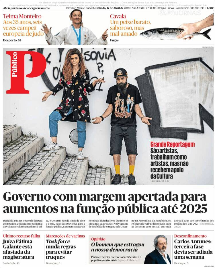 Portada de Público (Portugal)