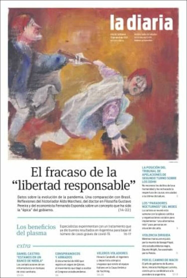 Portada de La Diaria (Uruguay)