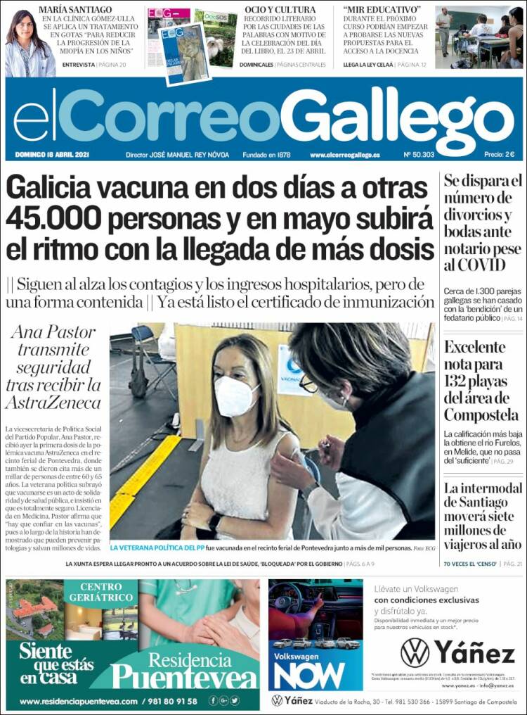 Portada de El Correo Gallego (España)