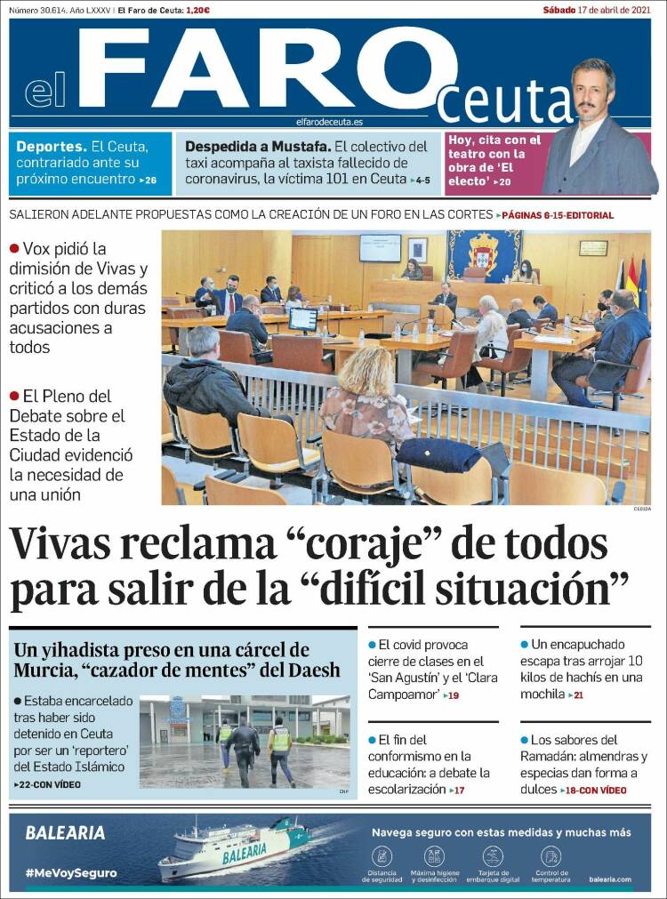 Portada de El Faro de Ceuta (España)