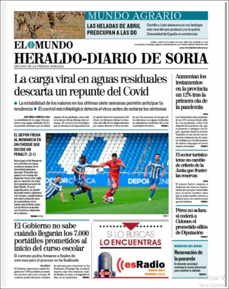 Portada de Diario de Soria (España)