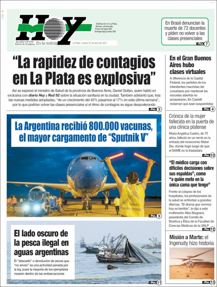 Portada de Diario Hoy (Argentina)