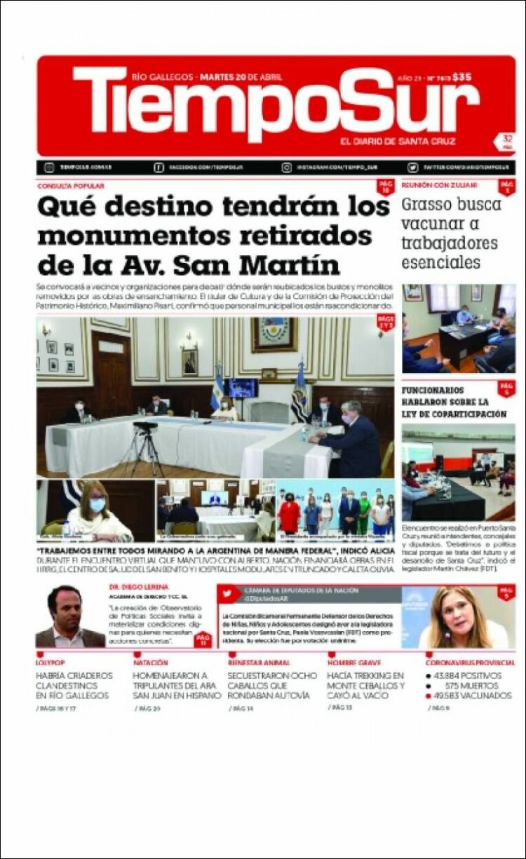 Portada de Tiempo Sur (Argentina)