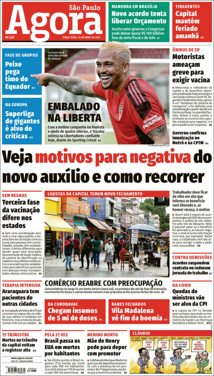 Portada de Agora São Paulo (Brasil)