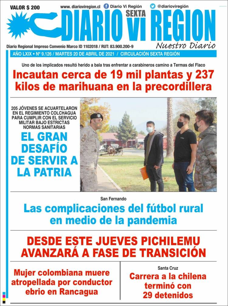 Portada de Diario VI Región (Chile)