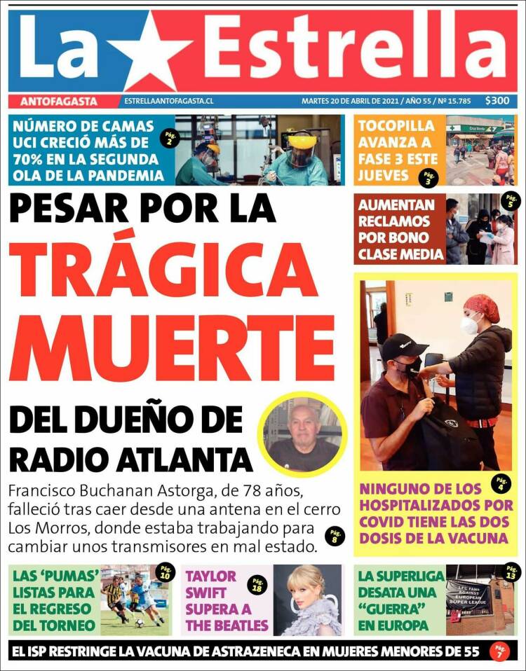 Portada de La Estrella del Norte (Chile)