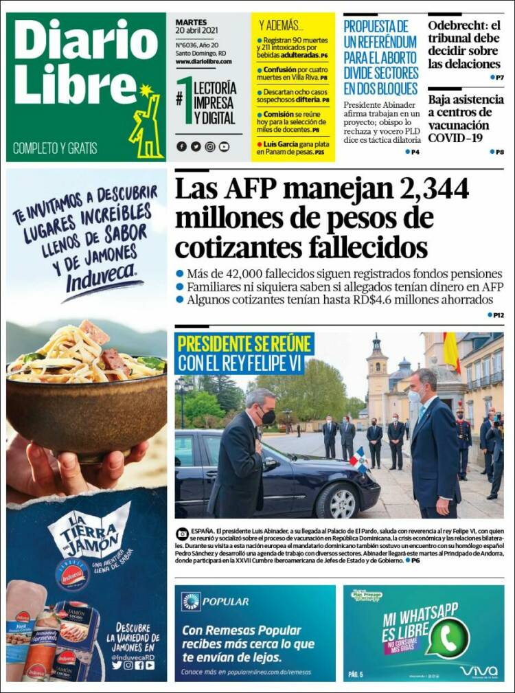 Portada de Diario Libre (R. Dominicana)